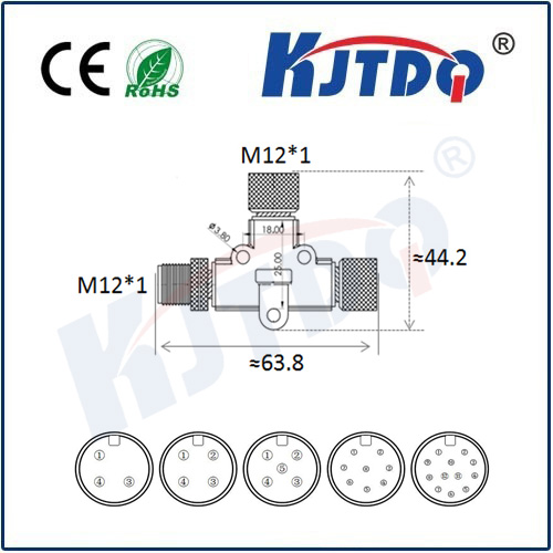 M12連接器 A型-澆鑄電纜系列 T型
